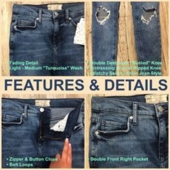 Free People High Rise Busted Knee Skinny Jean - Picture 4 of 6